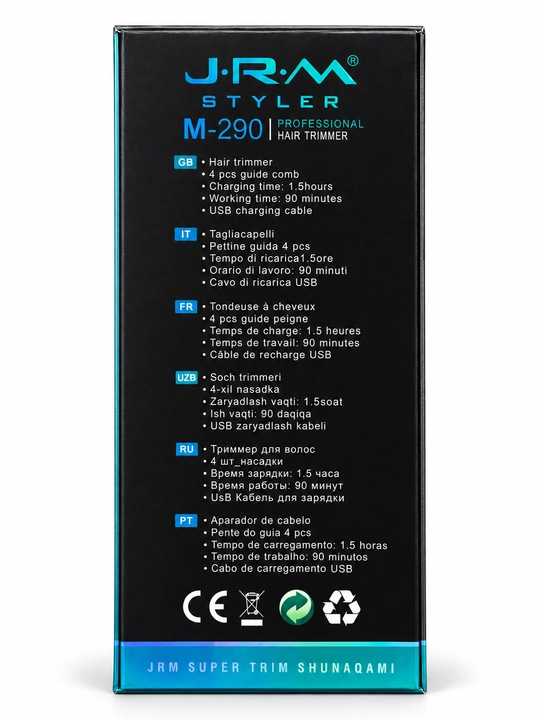 Триммер для волос J.R.M Styler M-290, Т-образное лезвие, LED-дисплей, зарядка USB