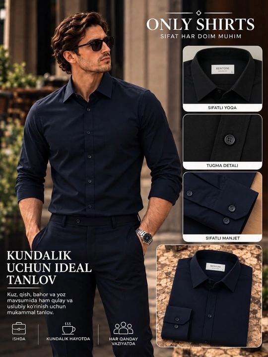 ONLY SHIRTS Erkaklar ko‘ylagi, kuzgi ko'ylaklar - 