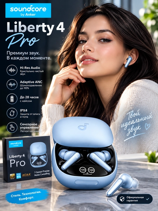 Anker Soundcore Liberty 4 Pro — TWS quloqchinlar, shovqin bostirish - 