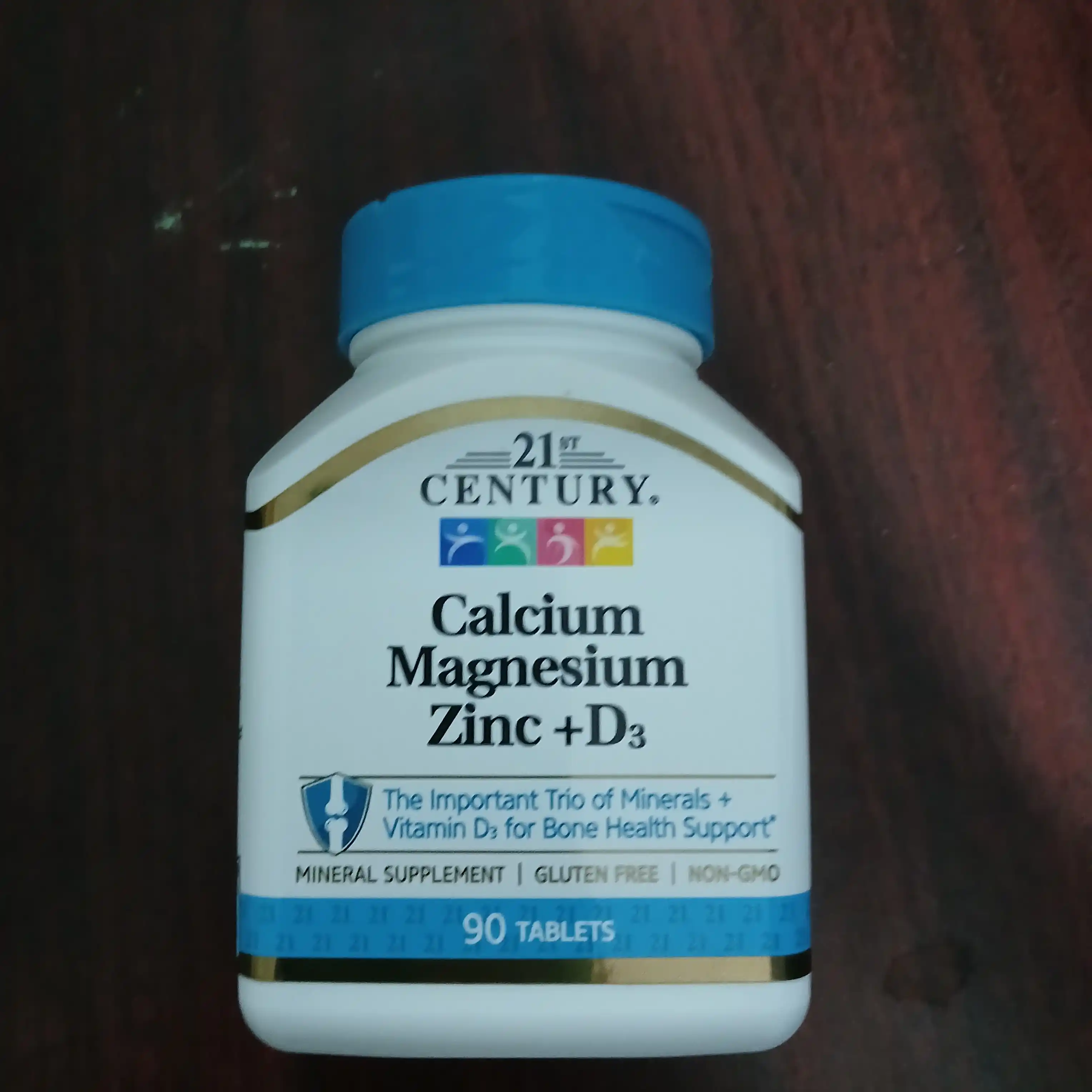Кальций, Магний, Цинк, Витамин д3, 21st Century Calcium Magnesium Zinc + D3, 90 таблеток, Халяль