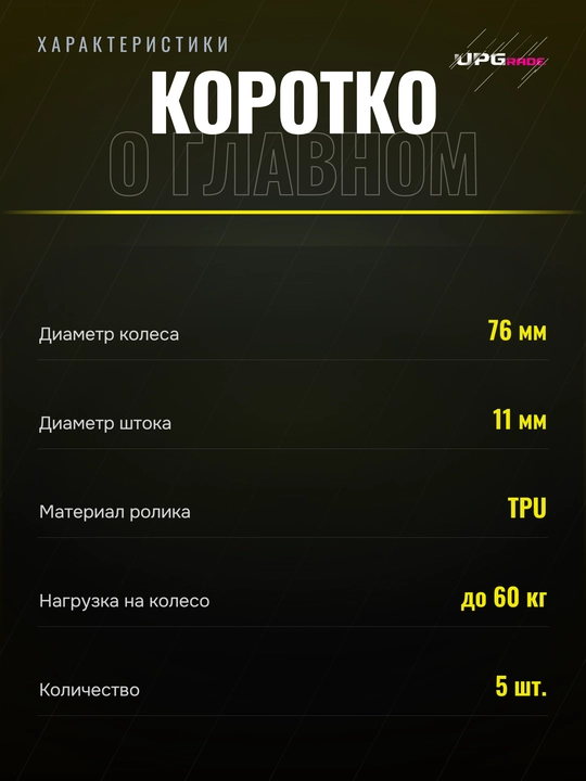 2E Gaming Speed kompyuter kreslosi g'ildiraklari, 76 mm, shtok 11 mm, 5 dona, qizil