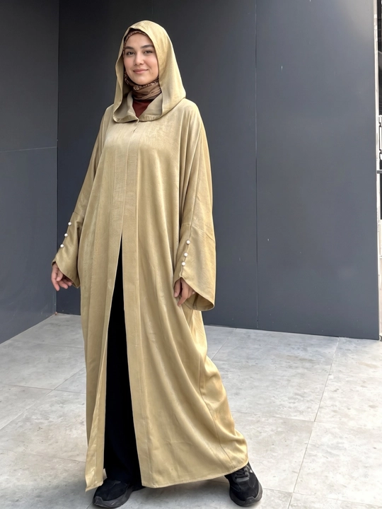 Diniy kiyim, musulmon uslubidagi ko‘ylak, ayollar abayasi, kapyushonli uzun abaya - 