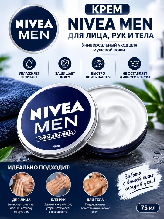 Крем для лица мужской NIVEA MEN, 75 мл - 
