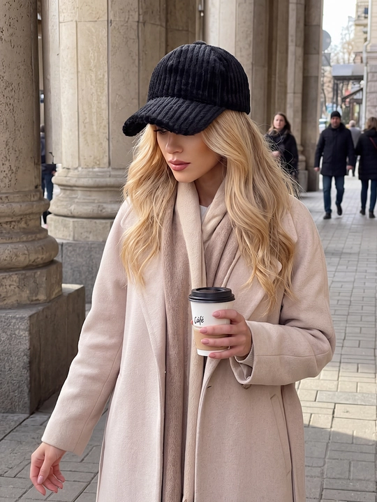 Ayollar uchun mo'ynali Teddy kepka, kuzgi va qishki issiq beysbolka