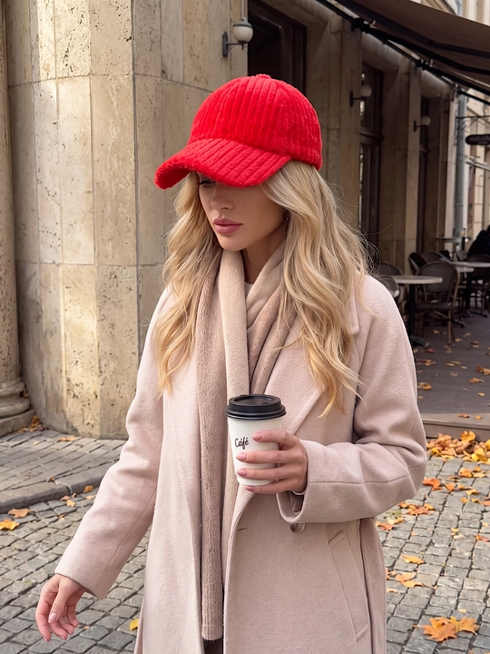 Ayollar uchun mo'ynali Teddy kepka, kuzgi va qishki issiq beysbolka