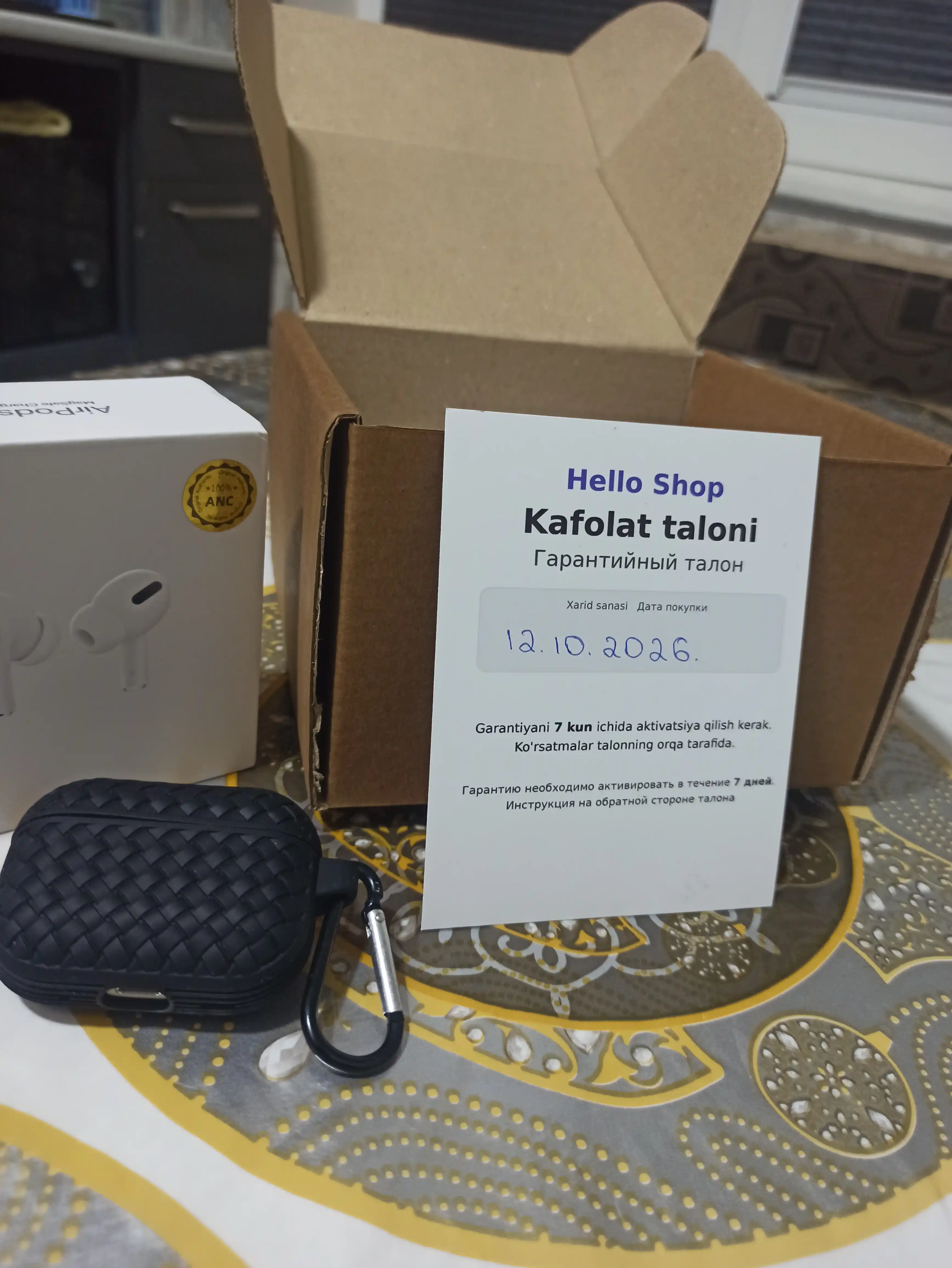 Simsiz quloqchinlar Pro 2 Premium, iPhone va Android uchun sensorli naushnik. Hello shop