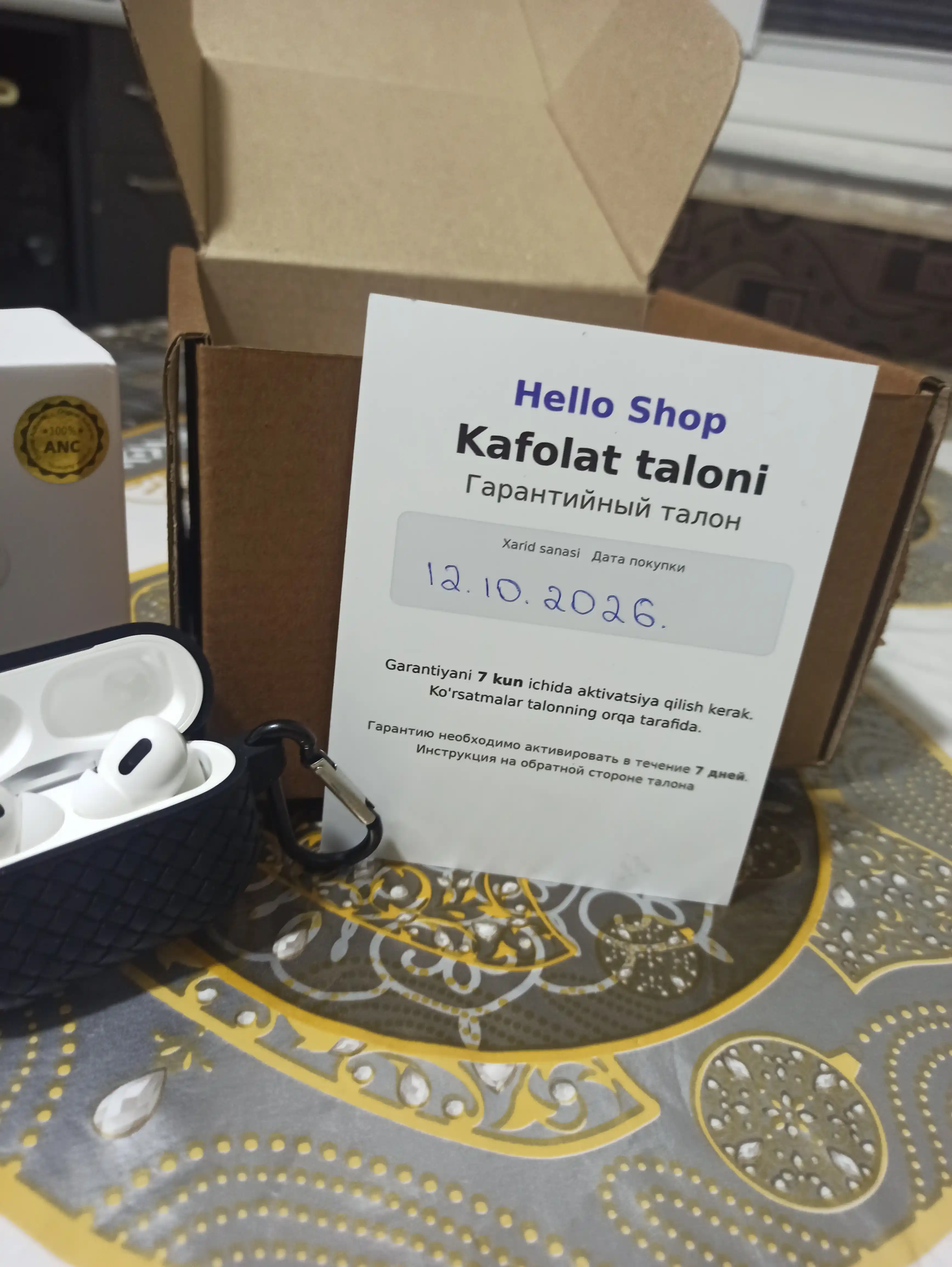 Simsiz quloqchinlar Pro 2 Premium, iPhone va Android uchun sensorli naushnik. Hello shop
