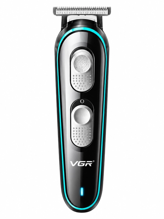 Триммер VGR V-055 для волос и бороды, Т-образное лезвие, зарядка USB, 4 насадки - 