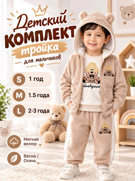 Детский костюм тройка для мальчиков, одежда для мальчиков, комплект для малышей - 