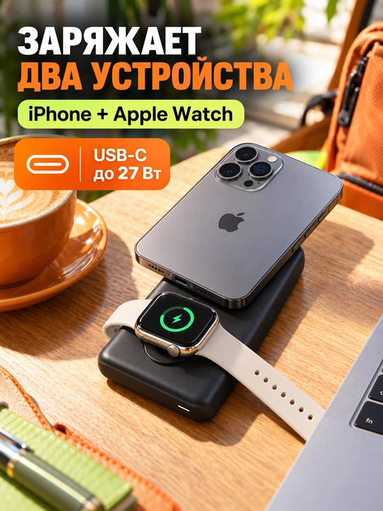 Внешний аккумулятор Baseus EnerFill FT11 10000 мА·ч, 27 Вт, магнитный