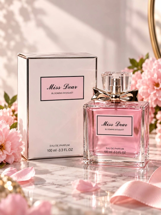 Miss Dear Blooming Bouquet atir ayollar uchun pushti shisha flakon