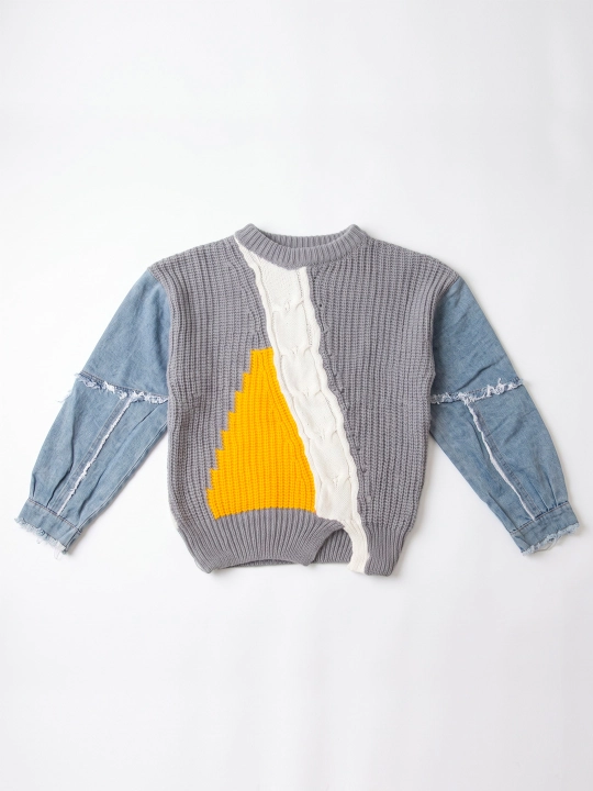 Ayollar uchun jinsi yengli oversize trikotaj sviter