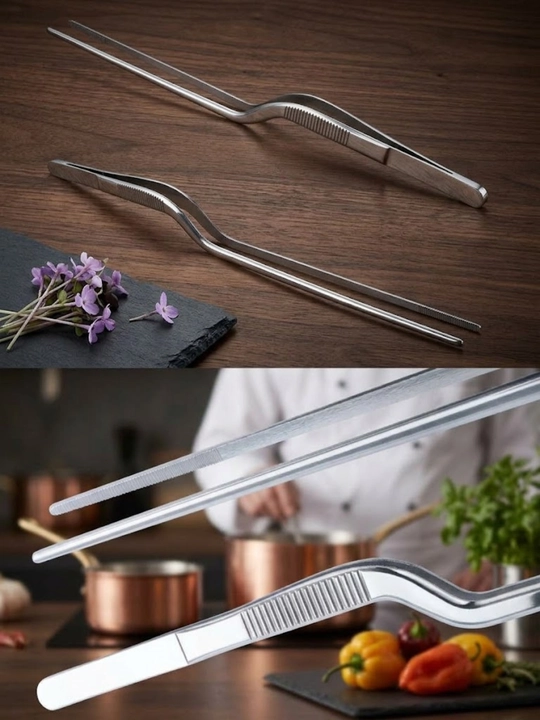 Zanglamaydigan po‘latdan yasalgan oshpazlik pinseti, 264 mm