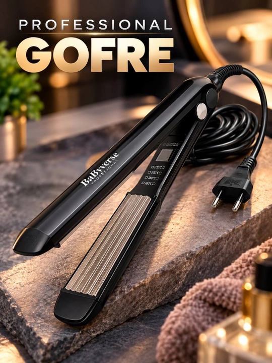 BaByverse Professional soch uchun gofre, keratinli soch tekislagich, hajm beruvchi ployka - 