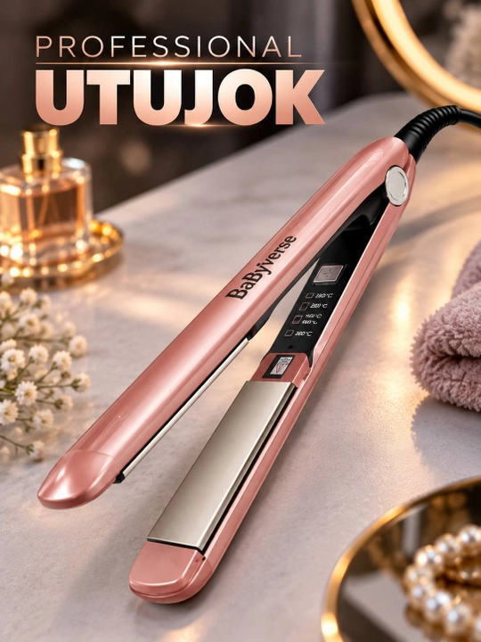 BaByverse Professional soch tekislagich, keratinli utujok, gofre, 750°F - 
