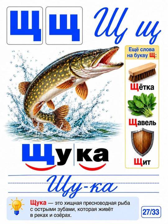 Карточки «Русский алфавит» Aqlli Kids — изучение букв и слогов