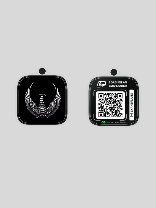 QR kodli aqlli brelok Contact With Owner – kalit, sumka va bagaj uchun Bu - 