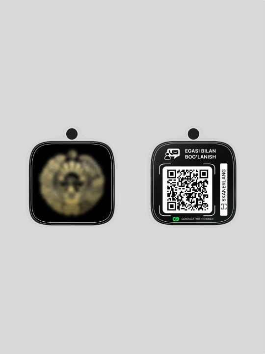 QR kodli aqlli brelok Contact With Owner – kalit, sumka va bagaj uchun Bu - 