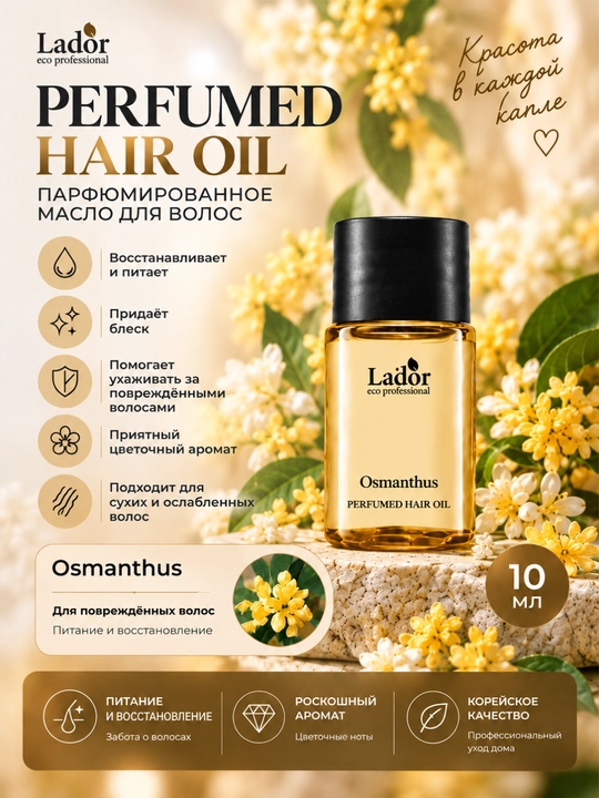 Питательное парфюмированное масло для волос Lador Perfumed Hair Oil, 10 мл - 