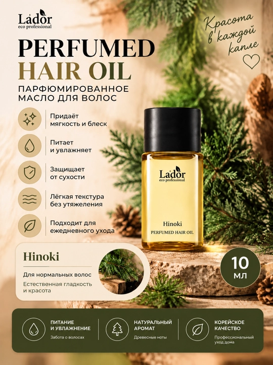 Питательное парфюмированное масло для волос Lador Perfumed Hair Oil, 10 мл - 