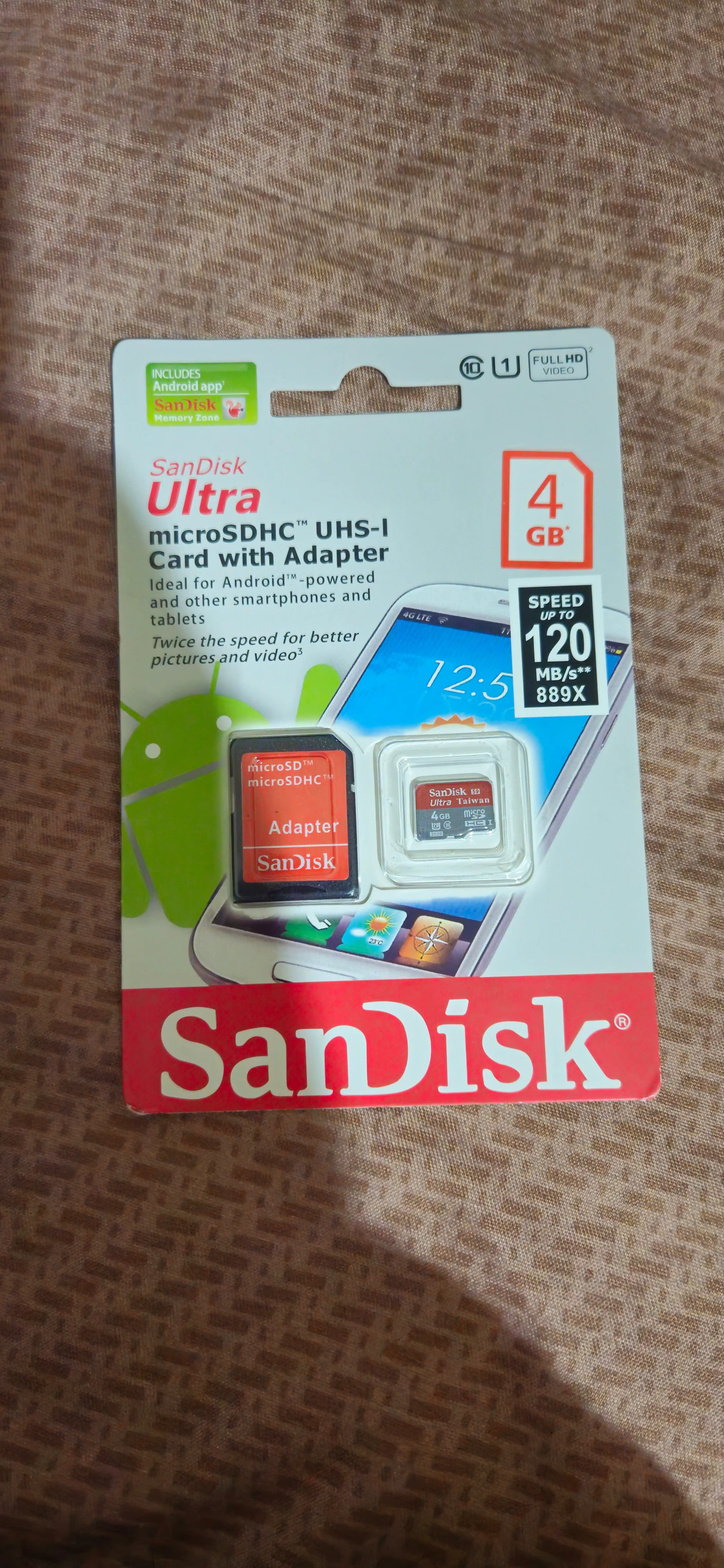Fleshka,SanDisk Ultra MicroSD Xotira karta UHS-I (adapter bilan): 1|2|4|8|16|32|64|128 GB