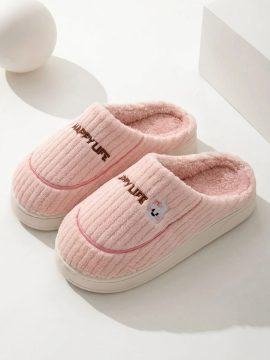 Uy shippagi yumshoq plush, quyoncha naqshli, pushti va kulrang, 38-43 - 