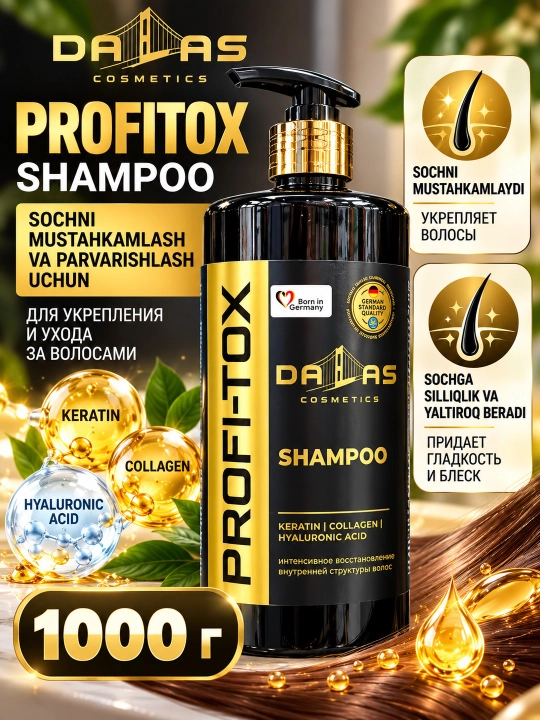 DALAS Cosmetics — keratin, shampun, 1000 g - 
