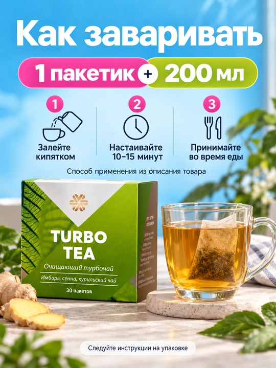 Tabiiy ozdiruvchi, shishlarga qarshi, siydik haydovchi turbo choyi, detoks, 30 ta paketcha