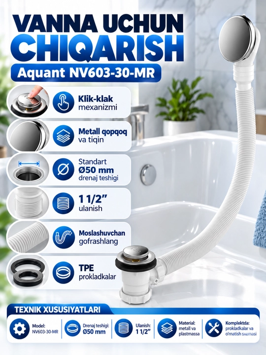 Aquant Chiqarish 1 1/2 vanna uchun NV603-30-MR - 