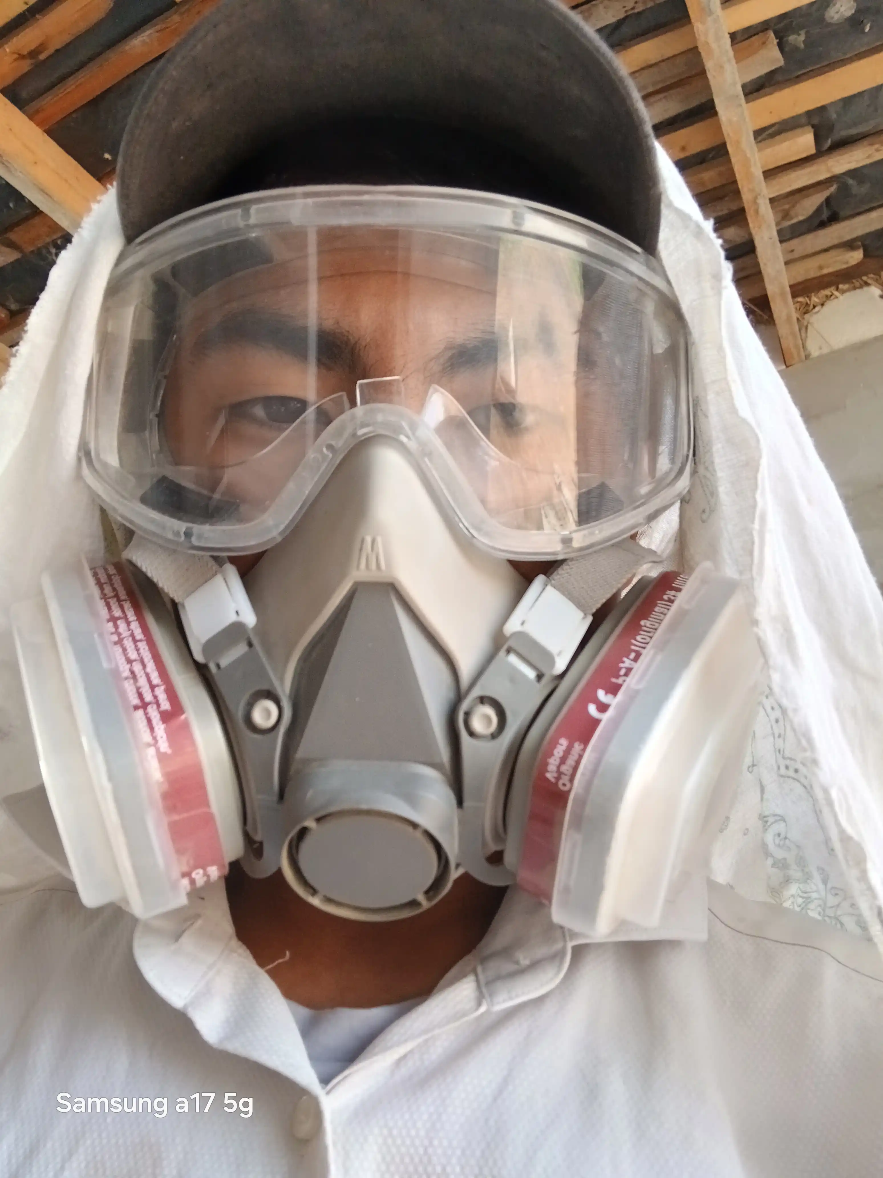 Respirator yarim niqobli, professional himoya ko'zoynagi bilan