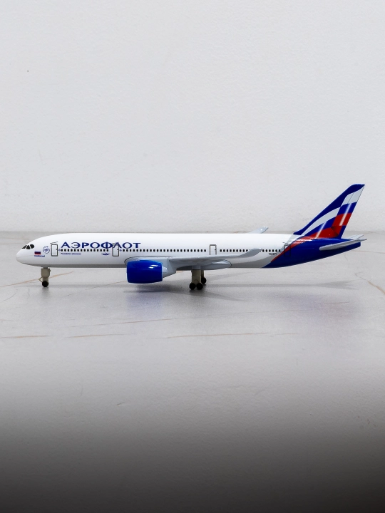 Модель самолёта Airbus A350, авиакомпания Aeroflot (Аэрофлот), 20см, металл+пластик, шасси