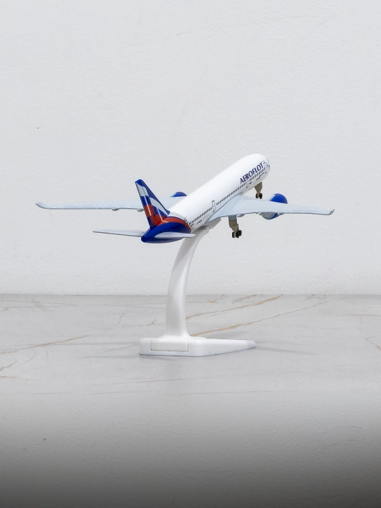 Модель самолёта Airbus A350, авиакомпания Aeroflot (Аэрофлот), 20см, металл+пластик, шасси