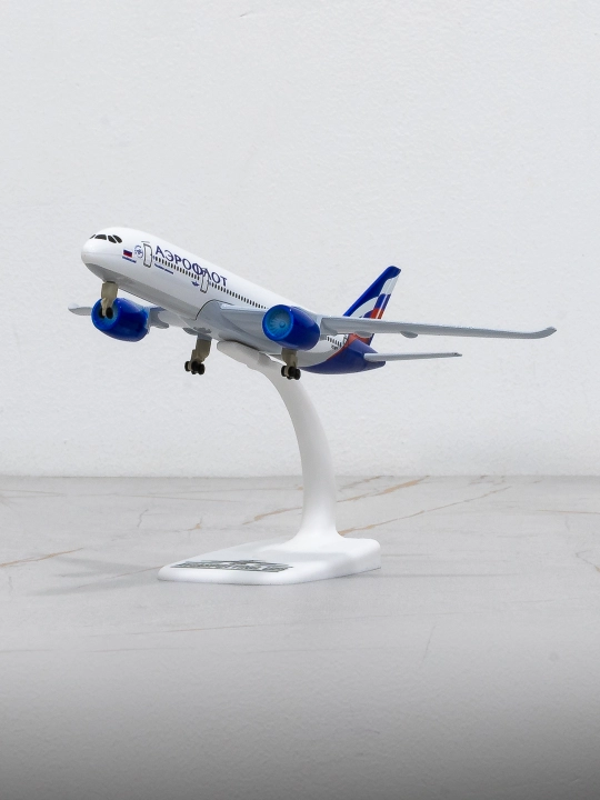 Модель самолёта Airbus A350, авиакомпания Aeroflot (Аэрофлот), 20см, металл+пластик, шасси - 