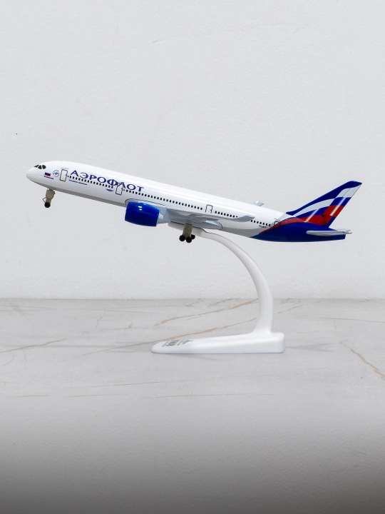 Модель самолёта Airbus A350, авиакомпания Aeroflot (Аэрофлот), 20см, металл+пластик, шасси
