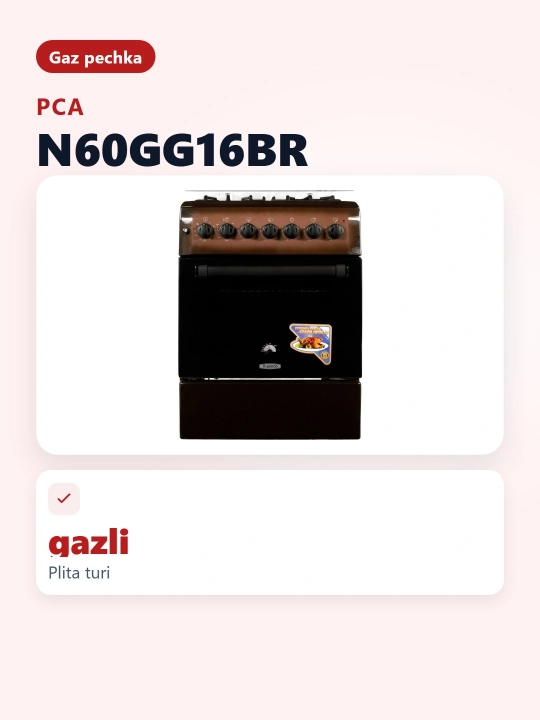 Gaz plitasi Biryusa N60GG16BR