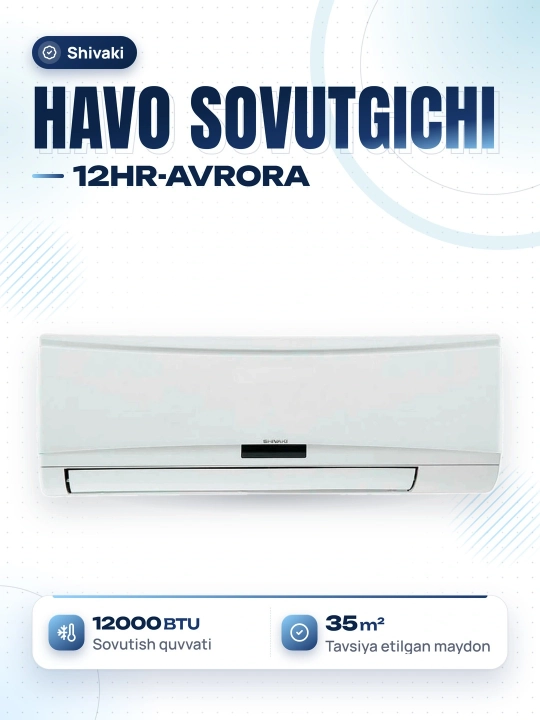 Devorga o'rnatilgan konditsioner Shivaki 12HR-AVRORA