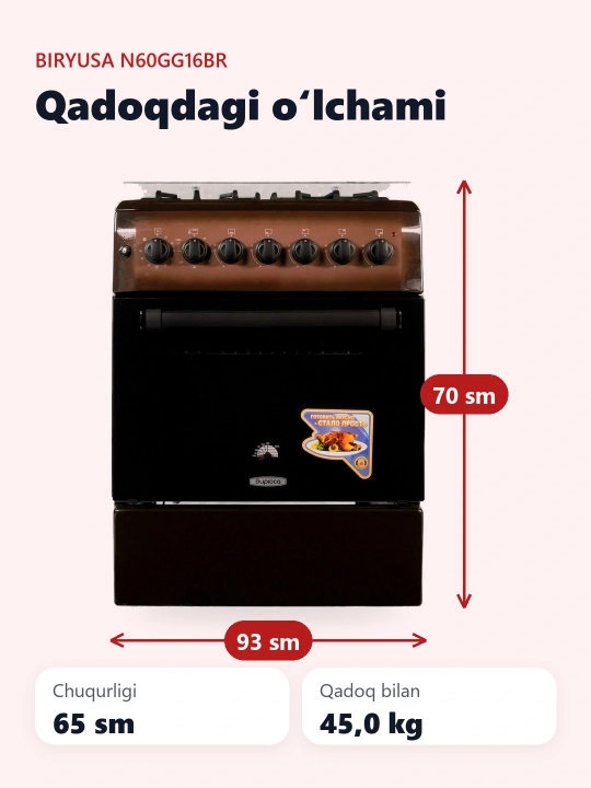 Firuza gaz plitasi N60GG16BR