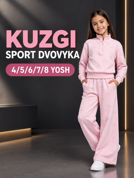 Спортивный костюм для девочек, 100% хлопок, 4-8 лет, спортивная форма для девочек, двойка - 