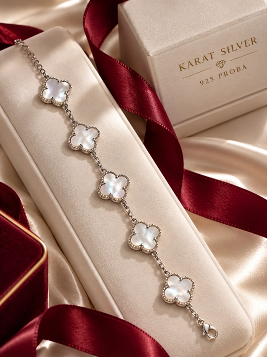 Серебряный браслет Van Cleef 925 пробы, женское украшение, серебряный аксессуар в 4 цветах