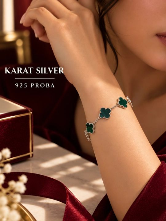 Серебряный браслет Van Cleef 925 пробы, женское украшение, серебряный аксессуар в 4 цветах - 