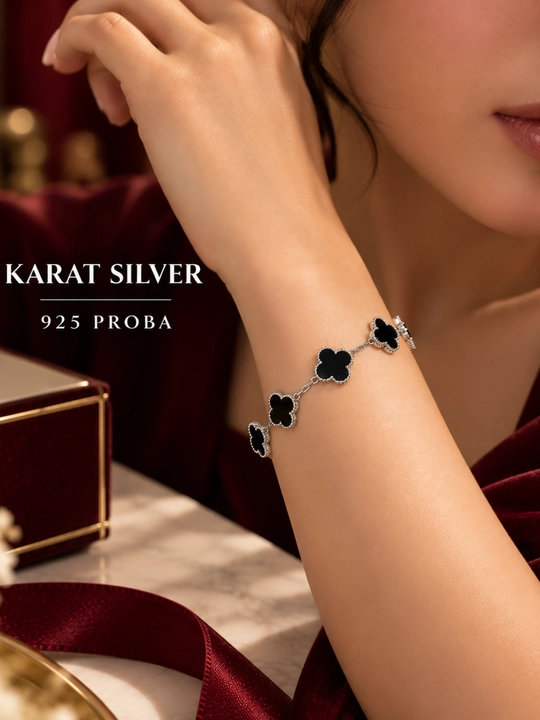 Серебряный браслет Van Cleef 925 пробы, женское украшение, серебряный аксессуар в 4 цветах - 
