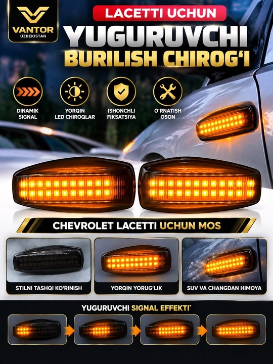 Бегущие поворотники для Chevrolet Cobalt, Gentra и Tracker