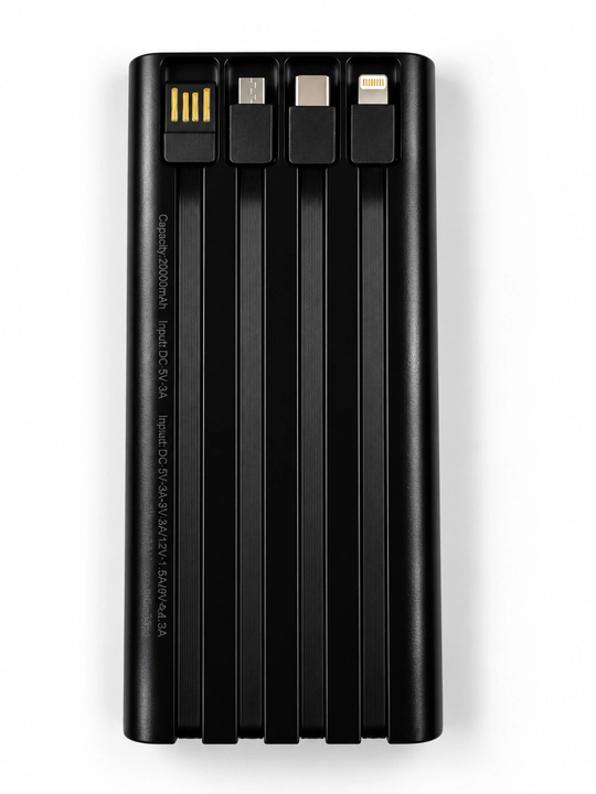 Power Bank 20000mA 66-22.5W tezkor quvvat bilan tashqi akkumulyatori, +4 kabel bilan