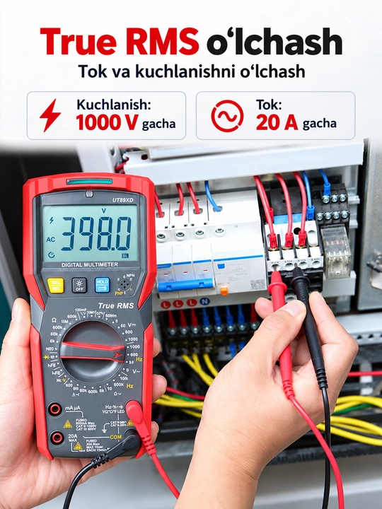 Цифровой мультиметр UNI-T UT89XD, True RMS, тест LED, NCV, подсветка и фонарик