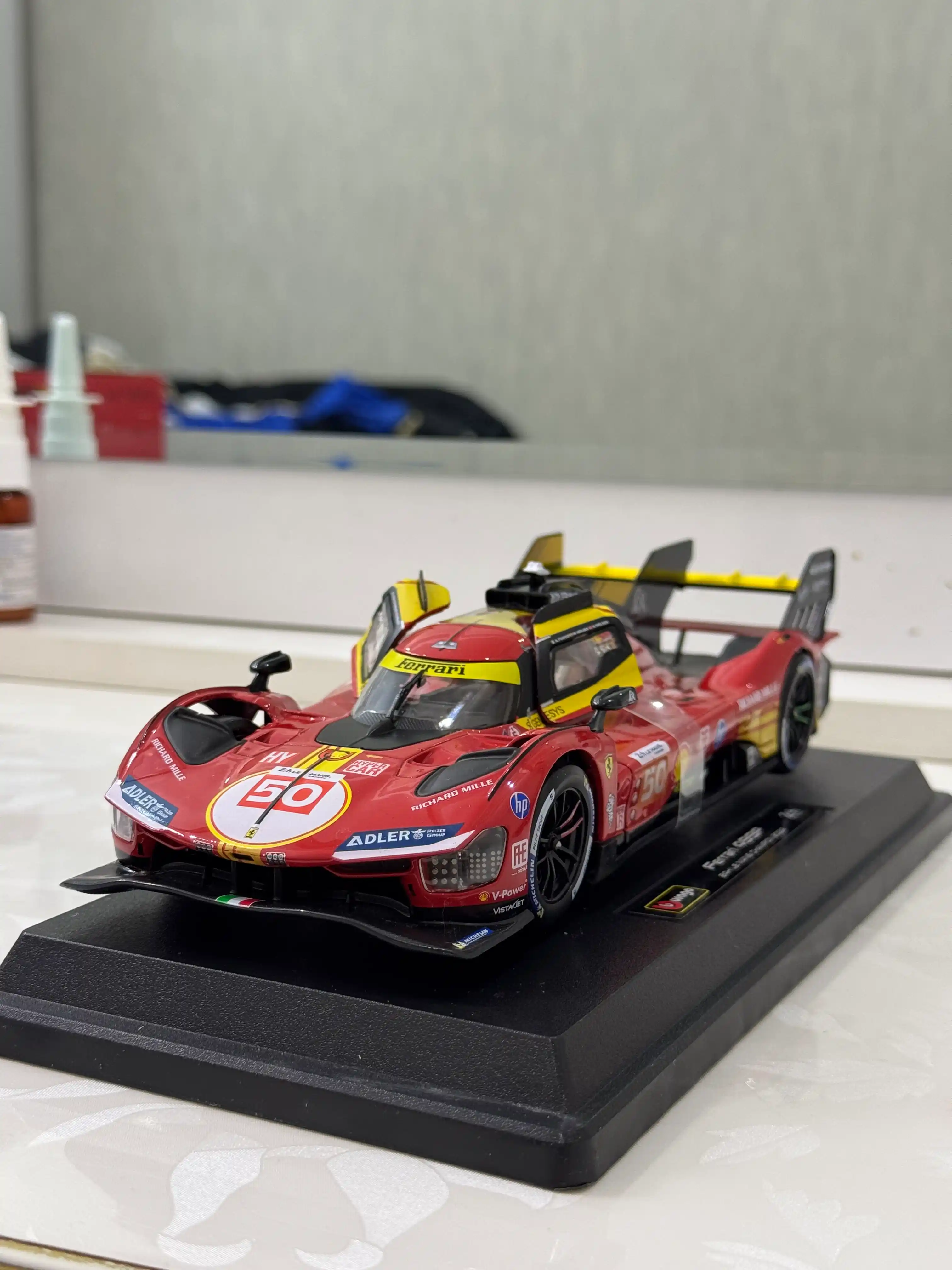Ferrari 499P Le Mans No50 metall modeli 1:24, eshiklar ochiladi