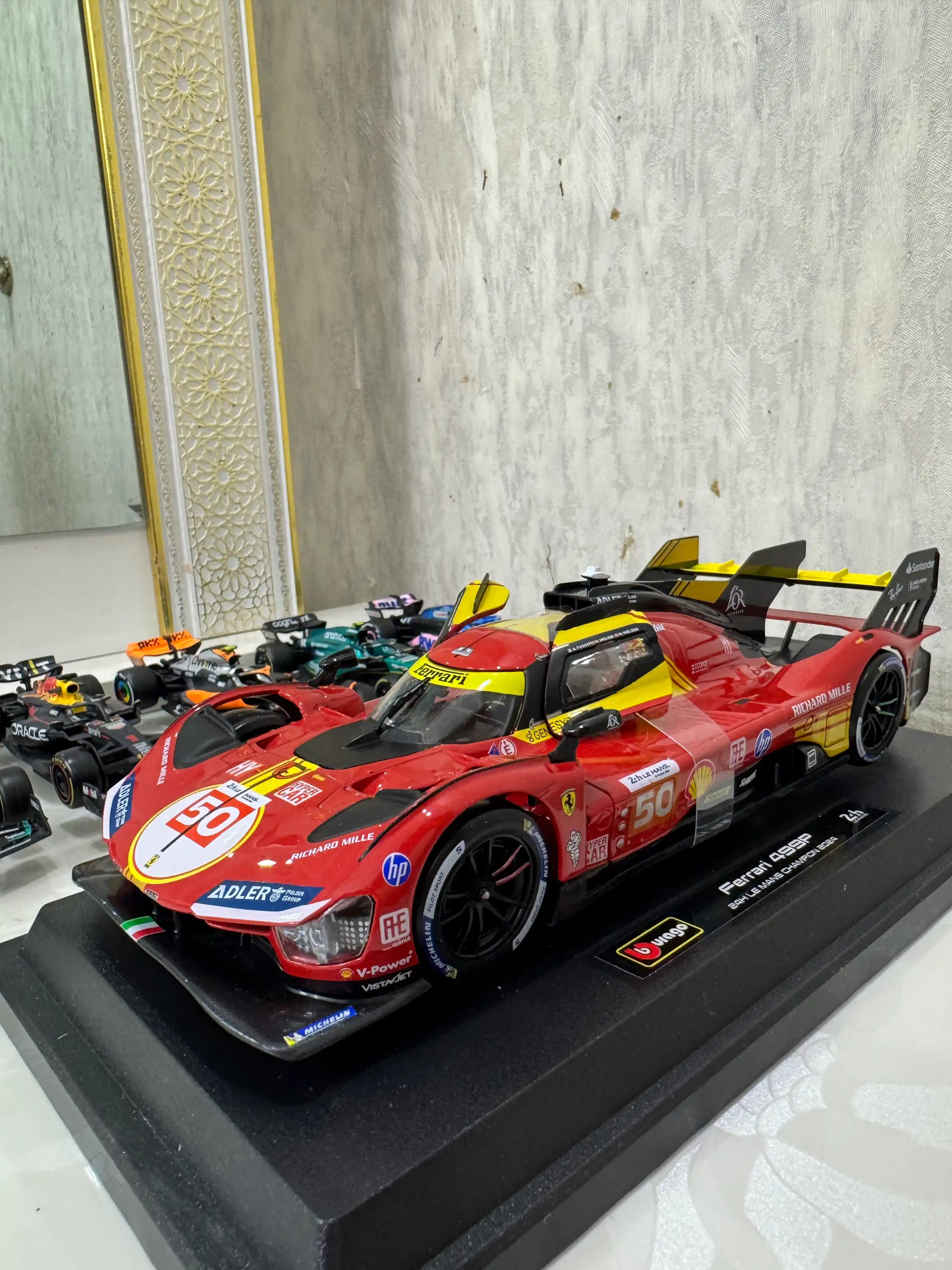 Ferrari 499P Le Mans No50 metall modeli 1:24, eshiklar ochiladi