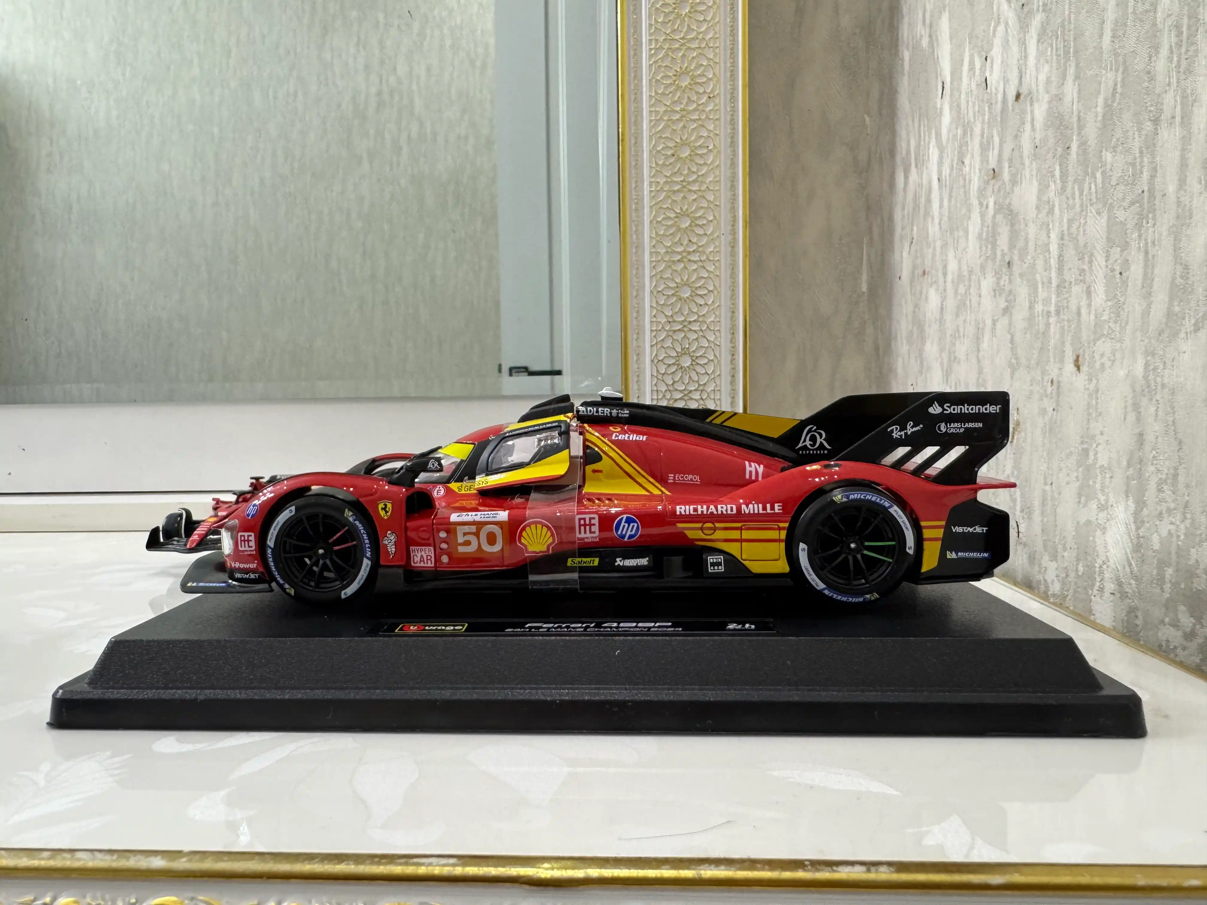 Ferrari 499P Le Mans No50 metall modeli 1:24, eshiklar ochiladi