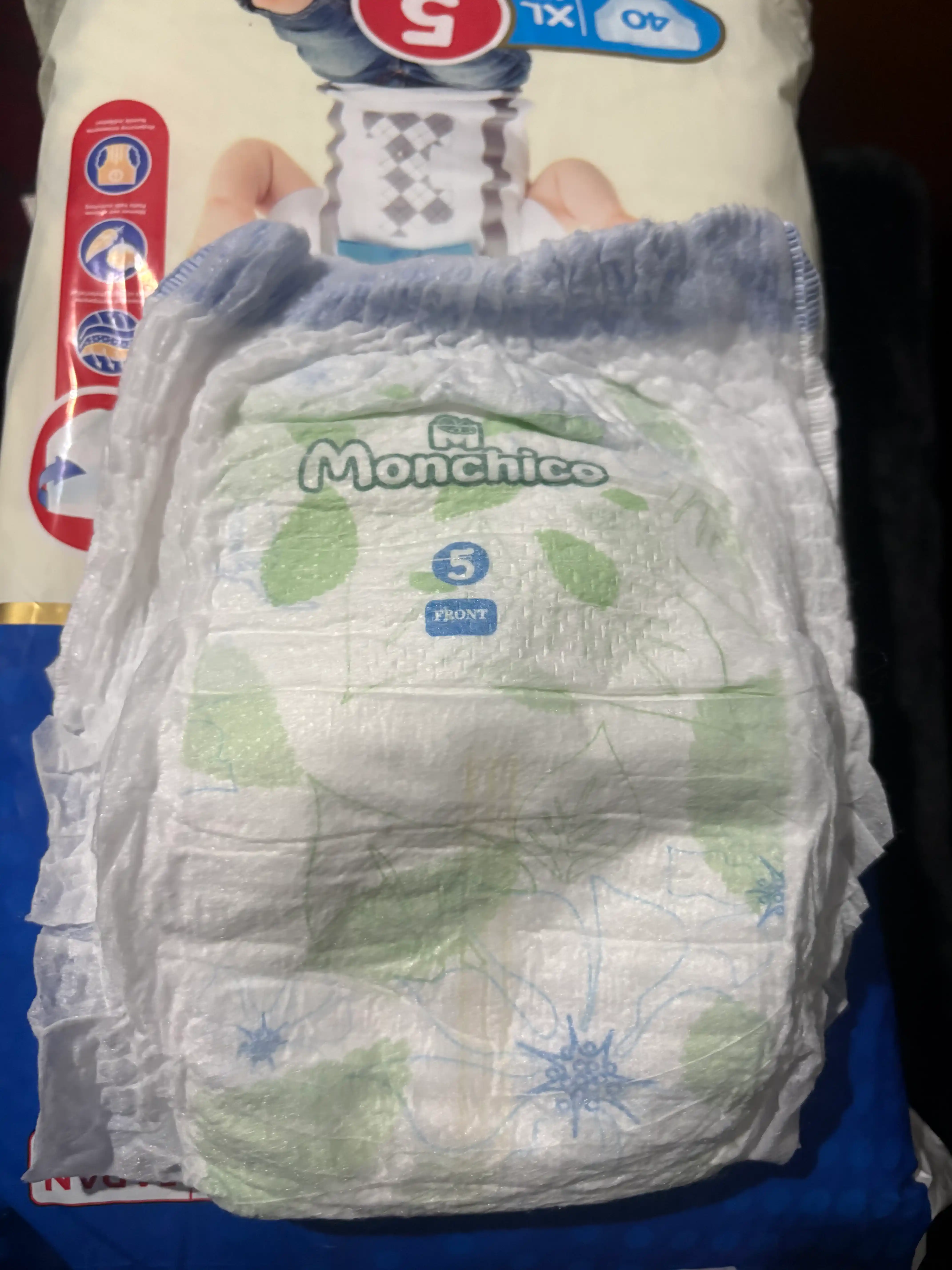 Детский подгузники-трусики Monchico, размер №5 XL, для 12-18 кг, 40 шт