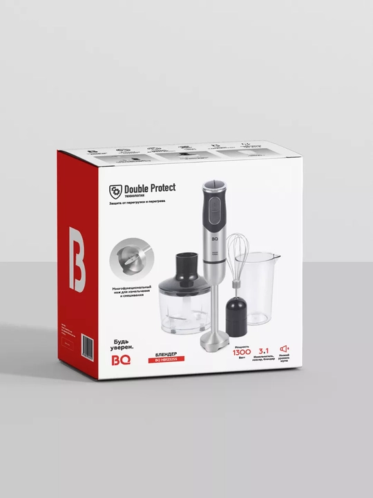 Blender BQ HB1234SS 3 tasi 1 da, 1500 Vt, Turbo rejim, mikser, maydalagich