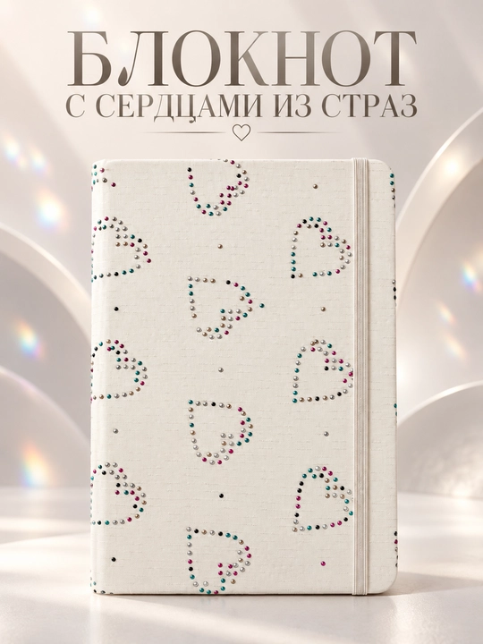 Yurakli strazalar bilan bezatilgan chiziqli bloknot, 21,5 × 15,5 sm - 